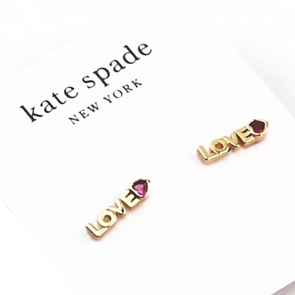 kate spade Love You, Mom Love Mini Studs Earrings - Picture 6 of 8